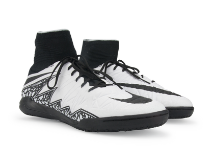Nike Men's HypervenomX Proximo Indoor Soccer Shoes White/Black/Blanc/Noir