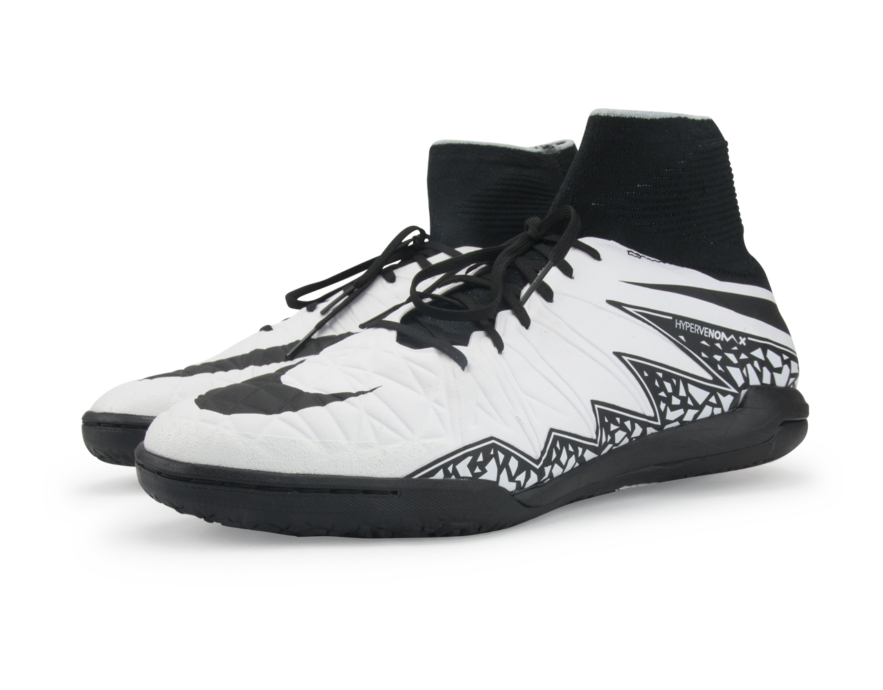 Nike Men's HypervenomX Proximo Indoor Soccer Shoes White/Black/Blanc/Noir