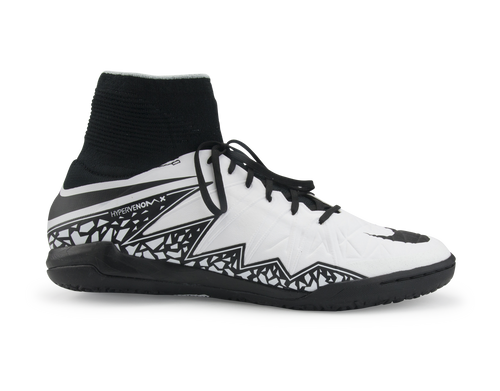 Nike Men's HypervenomX Proximo Indoor Soccer Shoes White/Black/Blanc/Noir