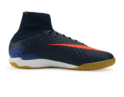 Nike Men's HypervenomX Proximo Indoor Soccer Shoes Obsidian/Total Crimson/Coastal Blue
