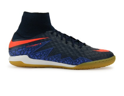 Nike Men's HypervenomX Proximo Indoor Soccer Shoes Obsidian/Total Crimson/Coastal Blue