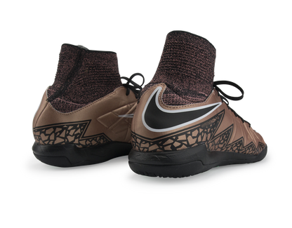 Nike Kids HypervenomX Proximo Indoor Soccer Shoes Metallic Red Bronze/Green Glow/Black