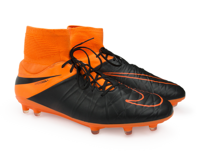 Nike Men's Hypervenom Phatal II Leather FG Black/Total Orange/White