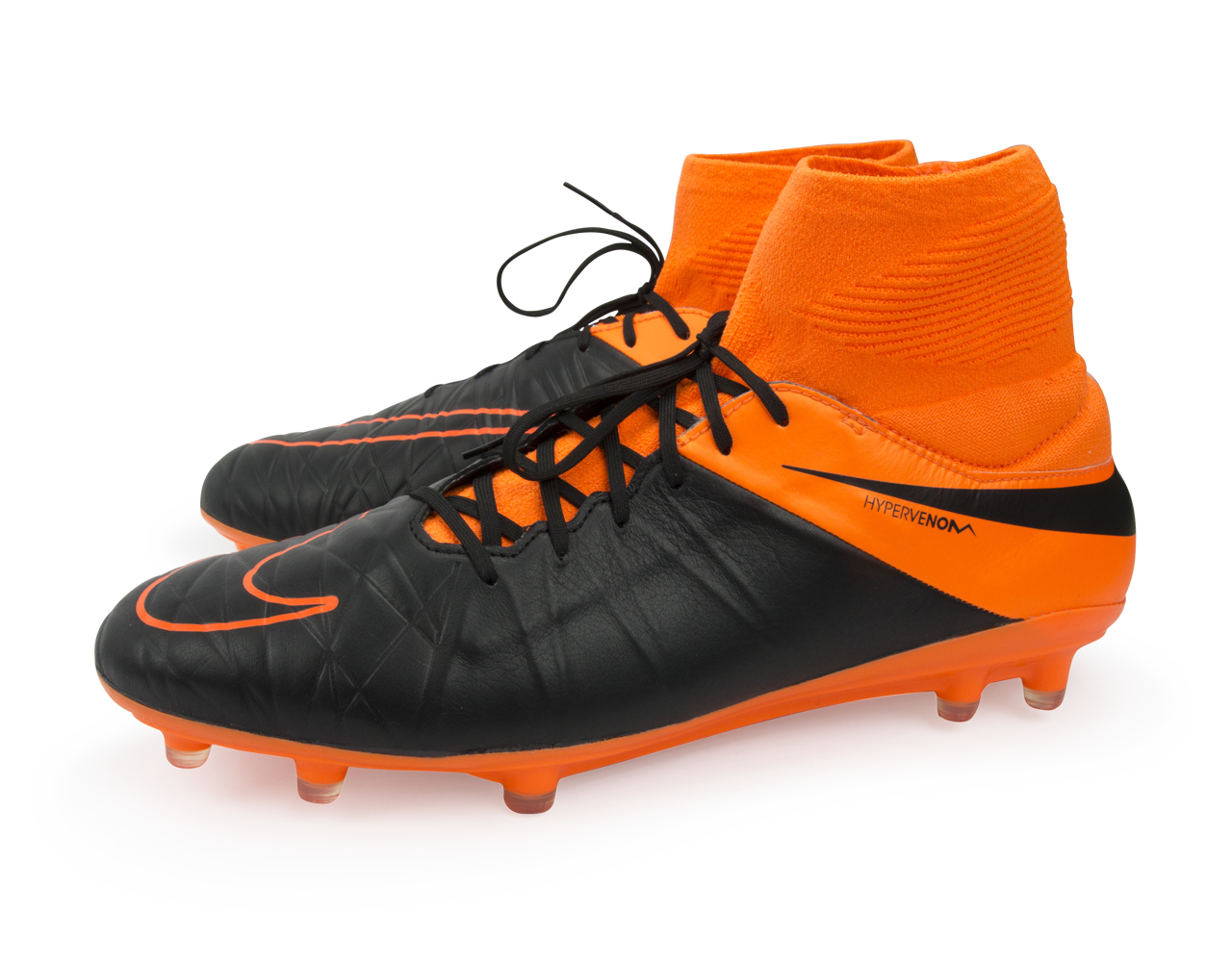 Nike Men's Hypervenom Phatal II Leather FG Black/Total Orange/White
