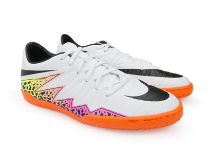 Nike Men's Hypervenom Phelon Indoor Soccer Shoes White/Black/Total Orange
