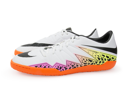 Nike Men's Hypervenom Phelon Indoor Soccer Shoes White/Black/Total Orange