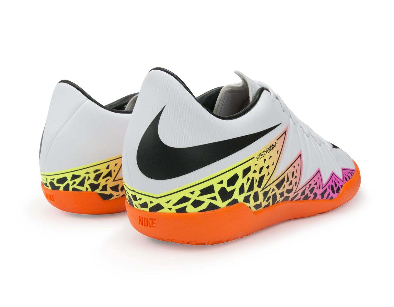 Nike Men's Hypervenom Phelon Indoor Soccer Shoes White/Black/Total Orange