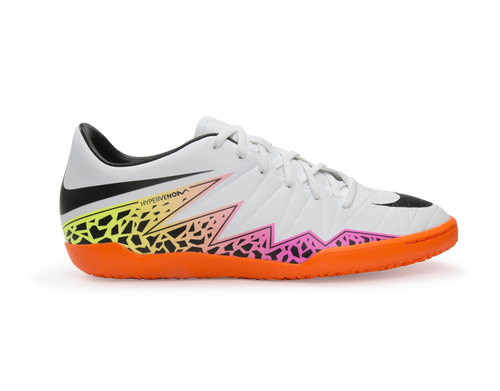 Nike Men's Hypervenom Phelon Indoor Soccer Shoes White/Black/Total Orange