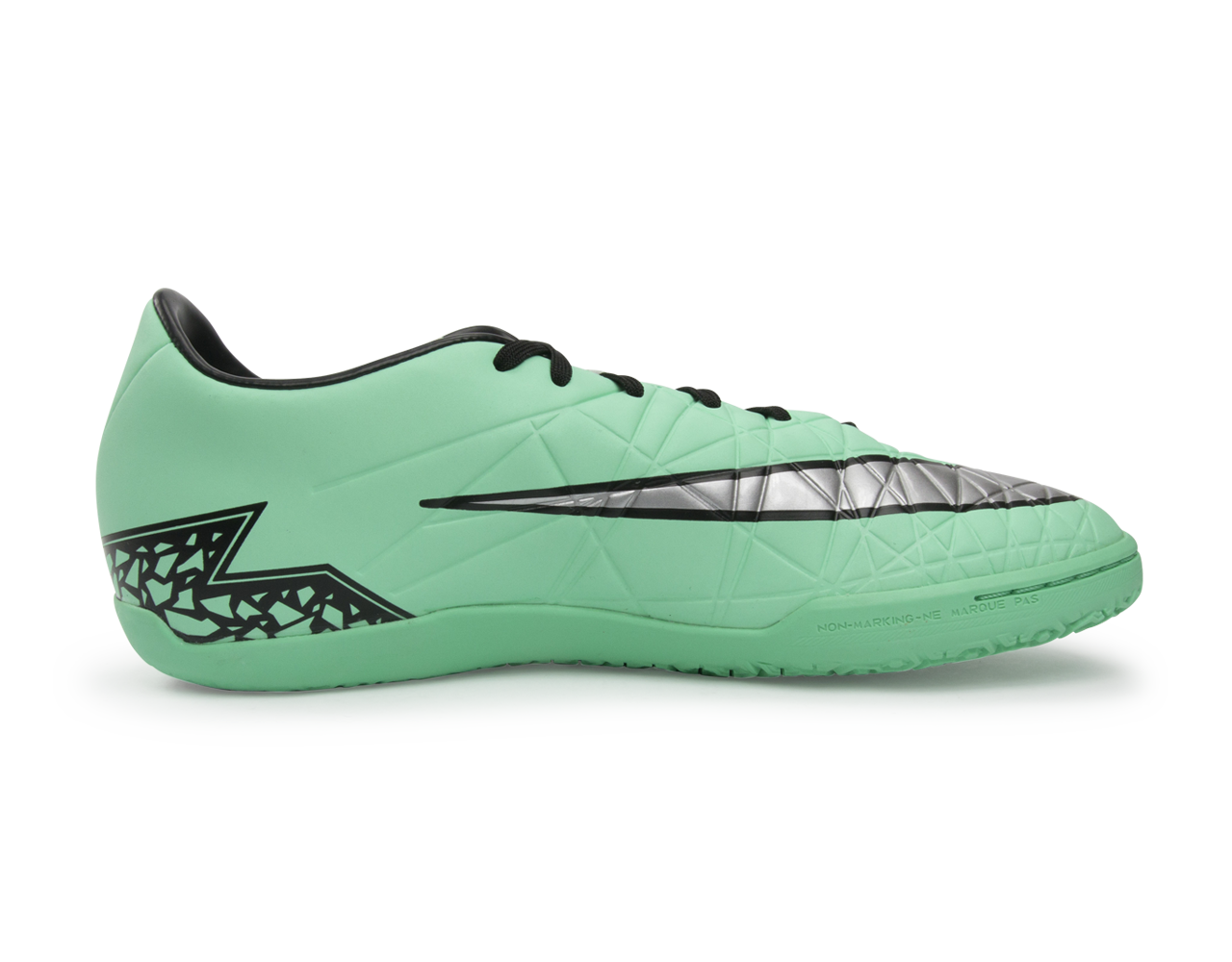 Nike Men's Hypervenom Phelon Indoor Soccer Shoes Green Glow/Metallic Silver/Hyper Orange