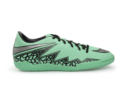 Nike Men's Hypervenom Phelon Indoor Soccer Shoes Green Glow/Metallic Silver/Hyper Orange
