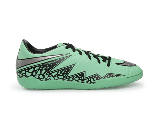 Nike Men's Hypervenom Phelon Indoor Soccer Shoes Green Glow/Metallic Silver/Hyper Orange