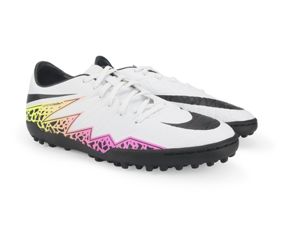 Nike Men's Hypervenom Phelon Turf Soccer Shoes White/Black/Total Orange/Volt