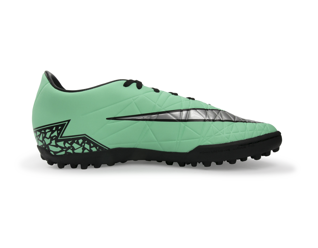 Nike Men's Hypervenom Phelon Turf Soccer Shoes Green Glow/Metallic Silver/Hyper Orange