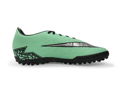 Nike Men's Hypervenom Phelon Turf Soccer Shoes Green Glow/Metallic Silver/Hyper Orange