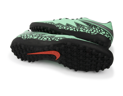 Nike Men's Hypervenom Phelon Turf Soccer Shoes Green Glow/Metallic Silver/Hyper Orange