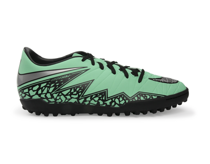 Nike Men's Hypervenom Phelon Turf Soccer Shoes Green Glow/Metallic Silver/Hyper Orange