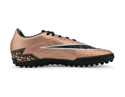 Nike Men's Hypervenom Phelon II Turf Soccer Shoes Metalic Red Bronz/Black Green/Glow White