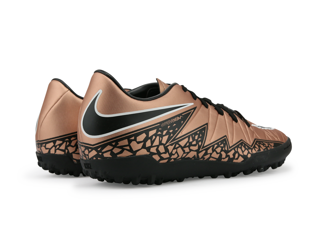 Nike Men's Hypervenom Phelon II Turf Soccer Shoes Metalic Red Bronz/Black Green/Glow White
