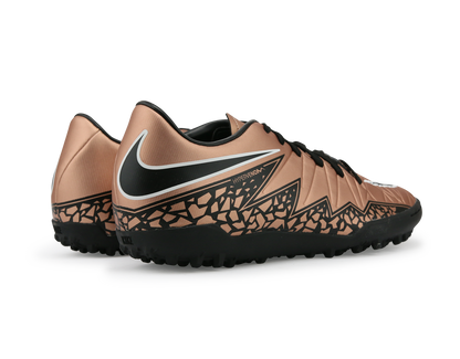 Nike Men's Hypervenom Phelon II Turf Soccer Shoes Metalic Red Bronz/Black Green/Glow White