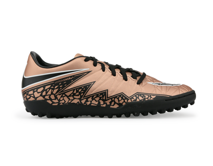 Nike Men's Hypervenom Phelon II Turf Soccer Shoes Metalic Red Bronz/Black Green/Glow White