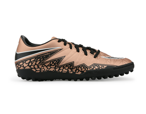 Nike Men's Hypervenom Phelon II Turf Soccer Shoes Metalic Red Bronz/Black Green/Glow White