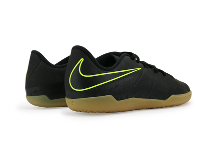 Nike Kids HypervenomX Phelon II Indoor Soccer Shoes Black/Black/Volt