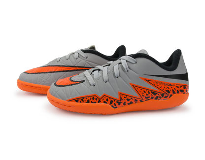 Nike Kids Hypervenom Phelon Indoor Soccer Shoes Wolf Grey/Total Orange/Black