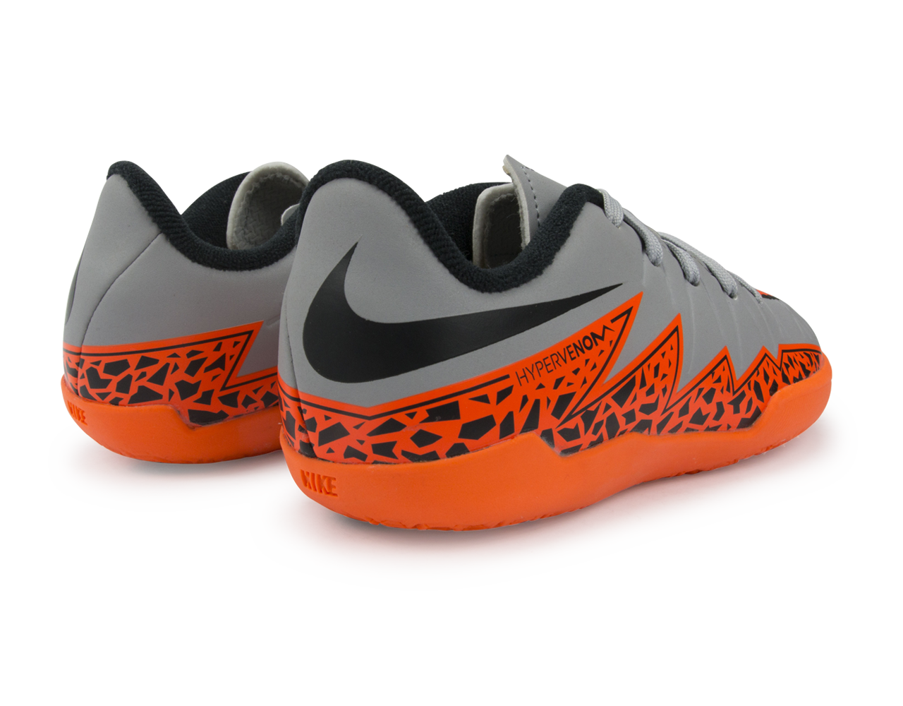 Nike Kids Hypervenom Phelon Indoor Soccer Shoes Wolf Grey/Total Orange/Black