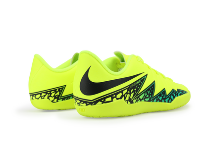 Nike Kids Hypervenom Phelon II Indoor Soccer Shoes Volt Black/Hyper Turquoise/Clear Jade