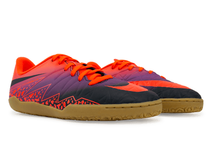 Nike Kids HypervenomX Phelon II Indoor Soccer Shoes Total Crimson/Obsidian Vivid