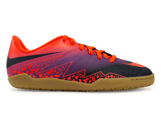 Nike Kids HypervenomX Phelon II Indoor Soccer Shoes Total Crimson/Obsidian Vivid