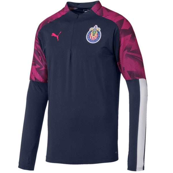PUMA Men's Chivas de Guadalajara 19/20 1/4 Training Top Blue