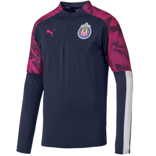 PUMA Men's Chivas de Guadalajara 19/20 1/4 Training Top Blue