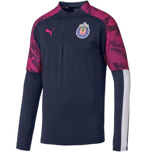 PUMA Men's Chivas de Guadalajara 19/20 1/4 Training Top Blue