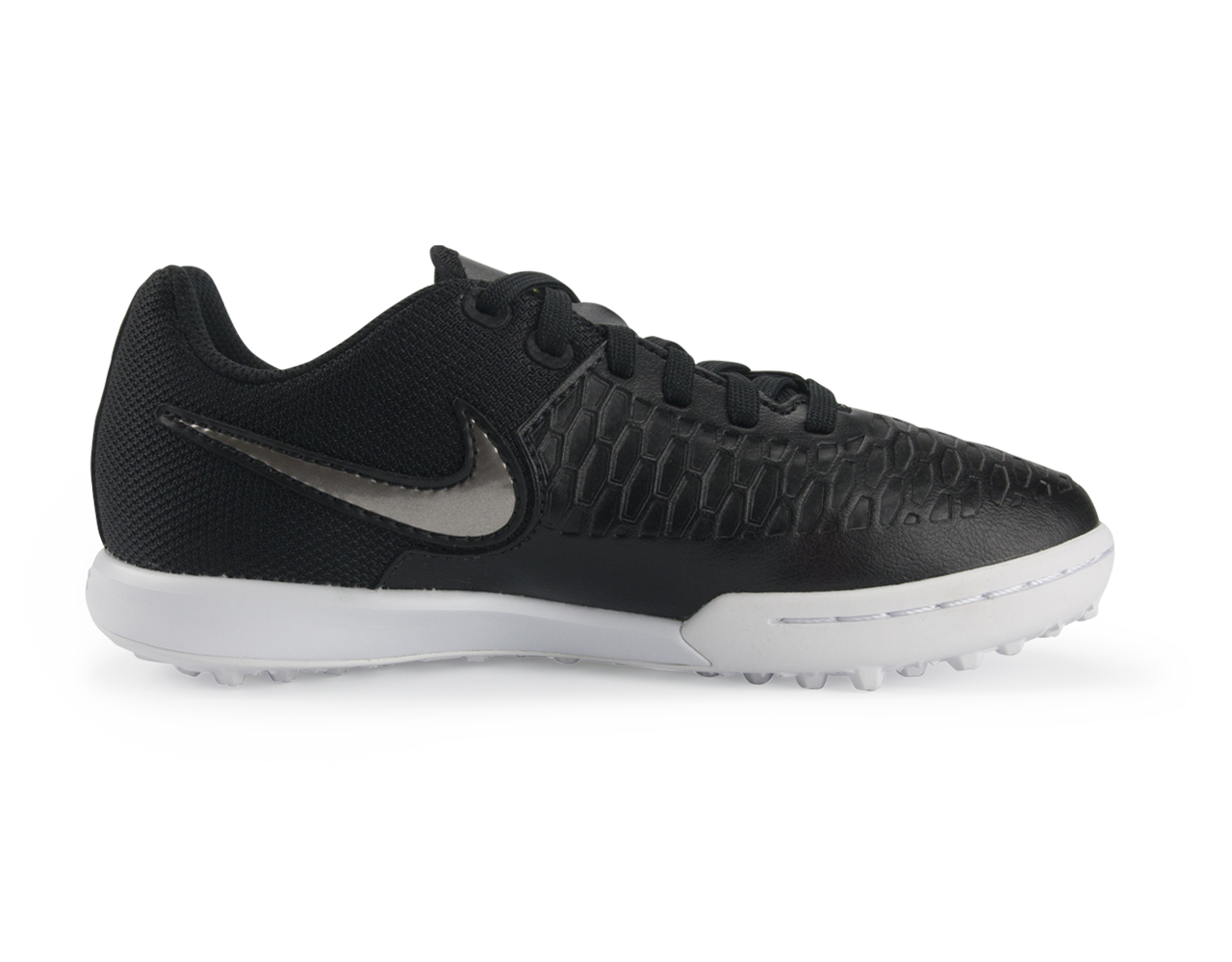 Nike Kids MagistaX Pro Turf Soccer Shoes Black/Metallic Pewter/White