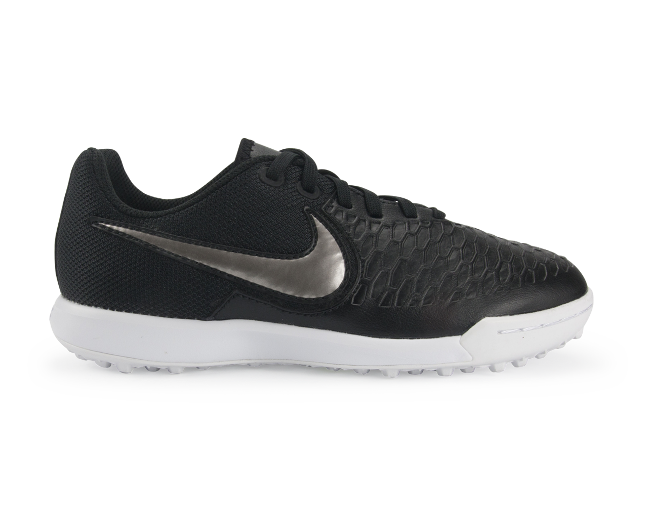 Nike Kids MagistaX Pro Turf Soccer Shoes Black/Metallic Pewter/White