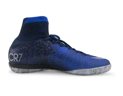 Nike Men's MercurialX Proximo CR Indoor Soccer Shoes Deep Royal Blue/Metallic Silver