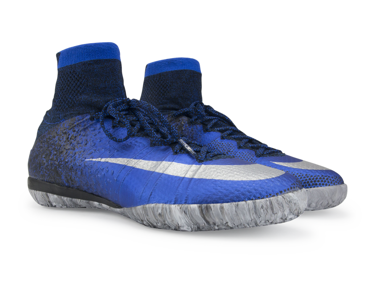 Nike Men's MercurialX Proximo CR Indoor Soccer Shoes Deep Royal Blue/Metallic Silver