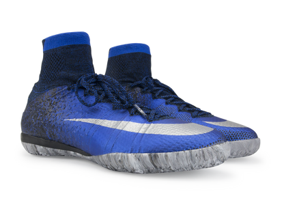 Nike Men's MercurialX Proximo CR Indoor Soccer Shoes Deep Royal Blue/Metallic Silver
