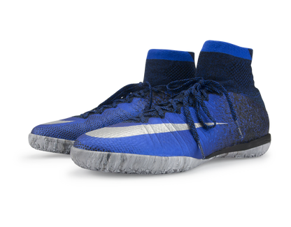 Nike Men's MercurialX Proximo CR Indoor Soccer Shoes Deep Royal Blue/Metallic Silver