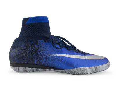 Nike Men's MercurialX Proximo CR Indoor Soccer Shoes Deep Royal Blue/Metallic Silver