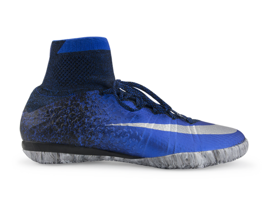 Nike Men's MercurialX Proximo CR Indoor Soccer Shoes Deep Royal Blue/Metallic Silver