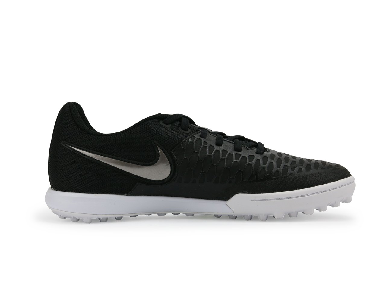 Nike Men's MagistaX Pro Turf Soccer Shoes  Black/Metallic Pewter/White/Green Glow