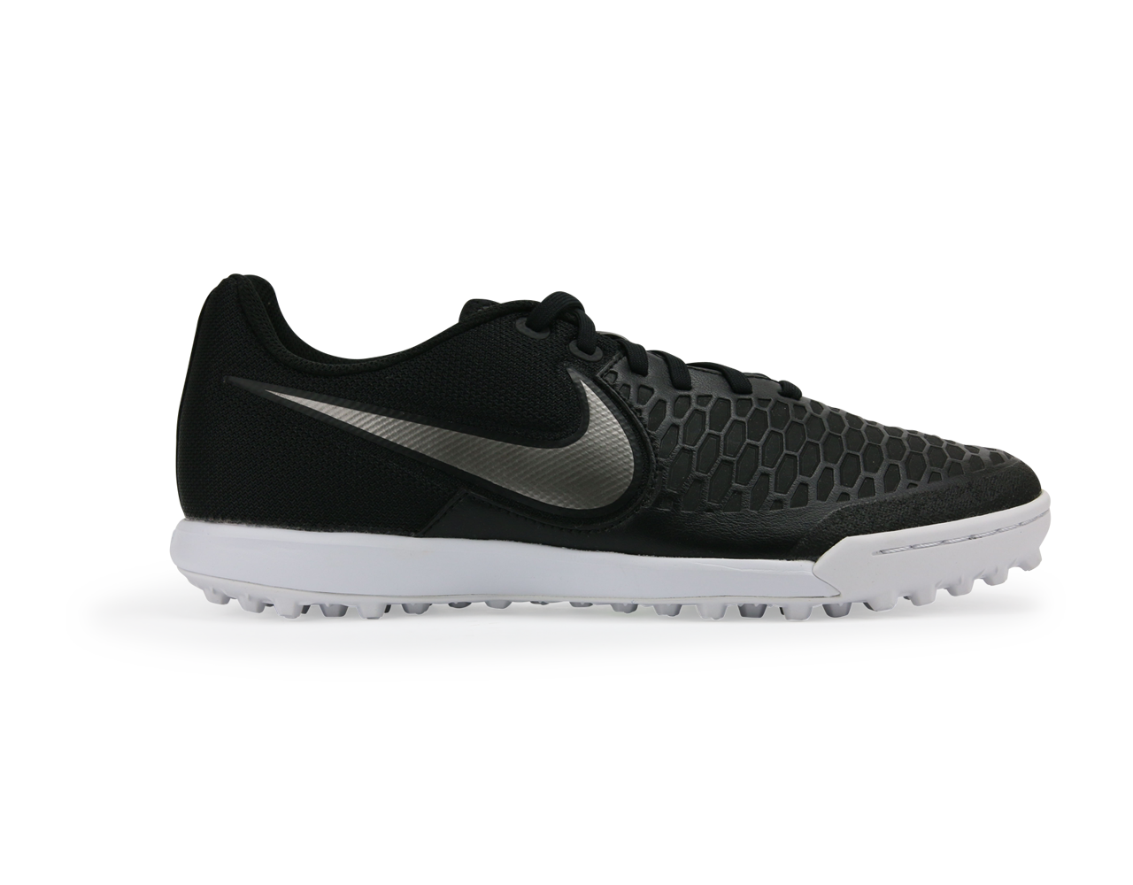 Nike Men's MagistaX Pro Turf Soccer Shoes  Black/Metallic Pewter/White/Green Glow
