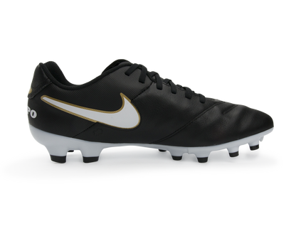 Nike Men's Tiempo Genio II Leather FG Black/White/Metallic Gold