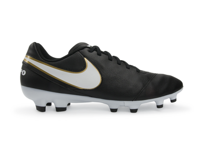 Nike Men's Tiempo Genio II Leather FG Black/White/Metallic Gold