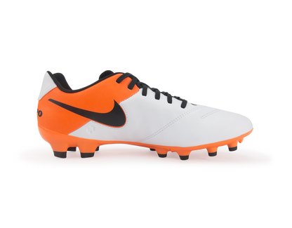 Nike Men's Tiempo Genio Leather FG White/Black/Total Orange