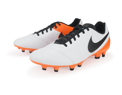Nike Men's Tiempo Genio Leather FG White/Black/Total Orange