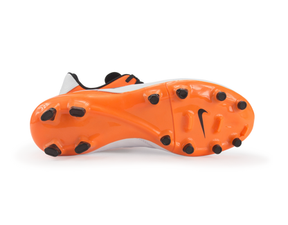 Nike Men's Tiempo Genio Leather FG White/Black/Total Orange