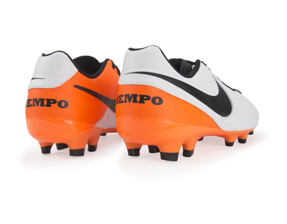 Nike Men's Tiempo Genio Leather FG White/Black/Total Orange